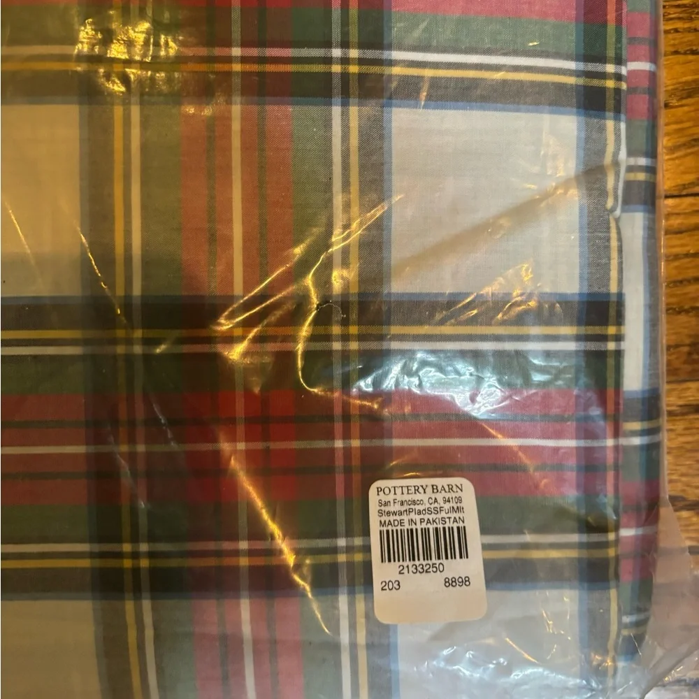 Pottery Barn Stewart flat sheet size Full